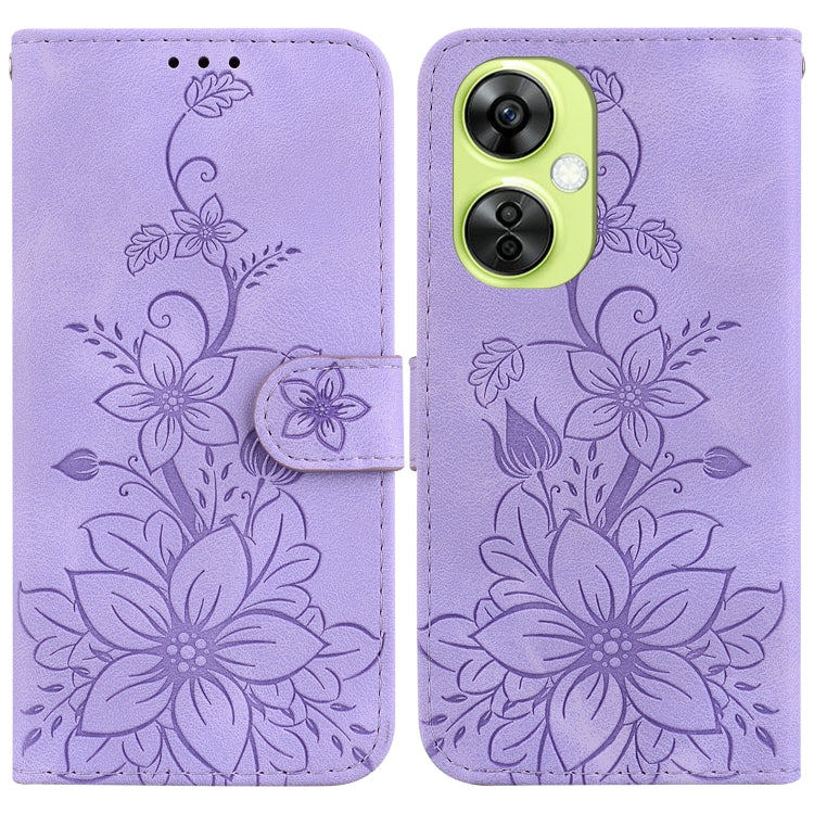 Lily Embossed Leather Phone Case, For OnePlus Nord CE4 5G, For OnePlus Nord CE 3 Lite / N30, For OnePlus Nord 3, For OnePlus 11