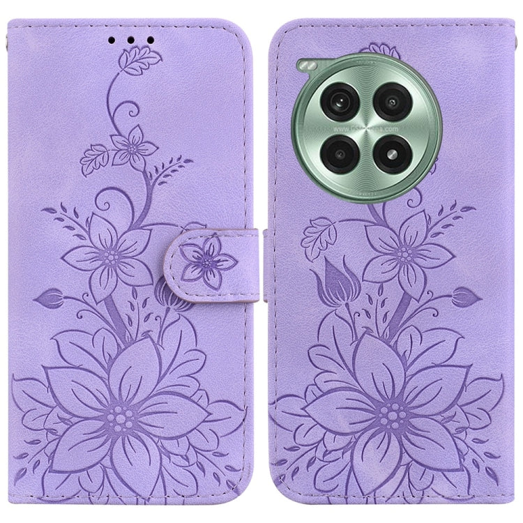 Lily Embossed Leather Phone Case, For OnePlus 13, For OnePlus Nord 4, For OnePlus Ace 3 Pro, For OnePlus Nord CE4 Lite