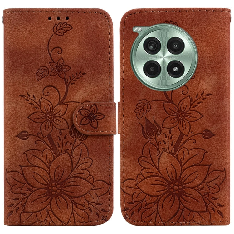 Lily Embossed Leather Phone Case, For OnePlus 13, For OnePlus Nord 4, For OnePlus Ace 3 Pro, For OnePlus Nord CE4 Lite