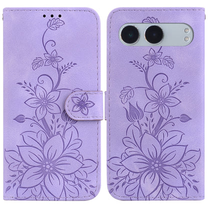 Lily Embossed Leather Phone Case, For OnePlus 13, For OnePlus Nord 4, For OnePlus Ace 3 Pro, For OnePlus Nord CE4 Lite