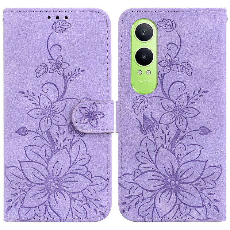 Lily Embossed Leather Phone Case, For OnePlus 13, For OnePlus Nord 4, For OnePlus Ace 3 Pro, For OnePlus Nord CE4 Lite