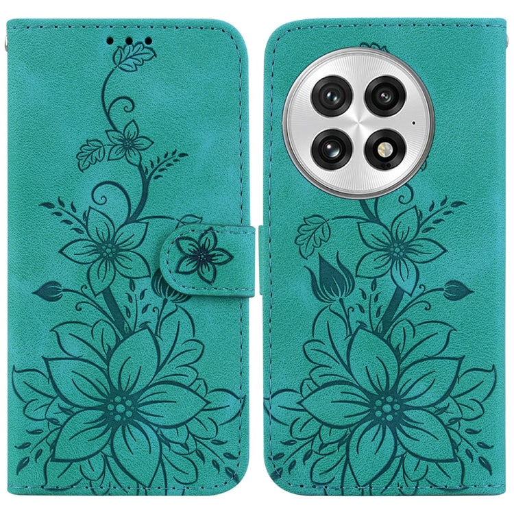 Lily Embossed Leather Phone Case, For OnePlus 13, For OnePlus Nord 4, For OnePlus Ace 3 Pro, For OnePlus Nord CE4 Lite