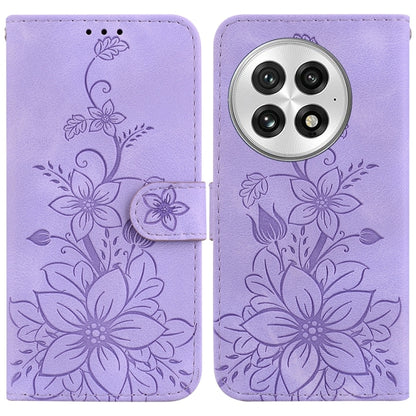 Lily Embossed Leather Phone Case, For OnePlus 13, For OnePlus Nord 4, For OnePlus Ace 3 Pro, For OnePlus Nord CE4 Lite