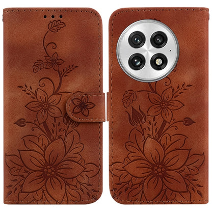 Lily Embossed Leather Phone Case, For OnePlus 13, For OnePlus Nord 4, For OnePlus Ace 3 Pro, For OnePlus Nord CE4 Lite
