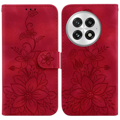 Lily Embossed Leather Phone Case, For OnePlus 13, For OnePlus Nord 4, For OnePlus Ace 3 Pro, For OnePlus Nord CE4 Lite
