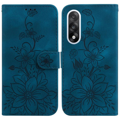 Lily Embossed Leather Phone Case, For OnePlus Nord 6 5G / Turbo 6 / Turbo 6V, For OnePlus 15R / Ace 6 / Ace 6T, For OnePlus Ace 5 Ultra / Nord 5 5G, For OnePlus Ace 5 Racing / Nord CE5
