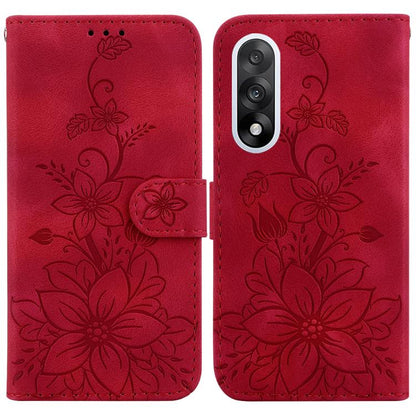 Lily Embossed Leather Phone Case, For OnePlus Nord 6 5G / Turbo 6 / Turbo 6V, For OnePlus 15R / Ace 6 / Ace 6T, For OnePlus Ace 5 Ultra / Nord 5 5G, For OnePlus Ace 5 Racing / Nord CE5