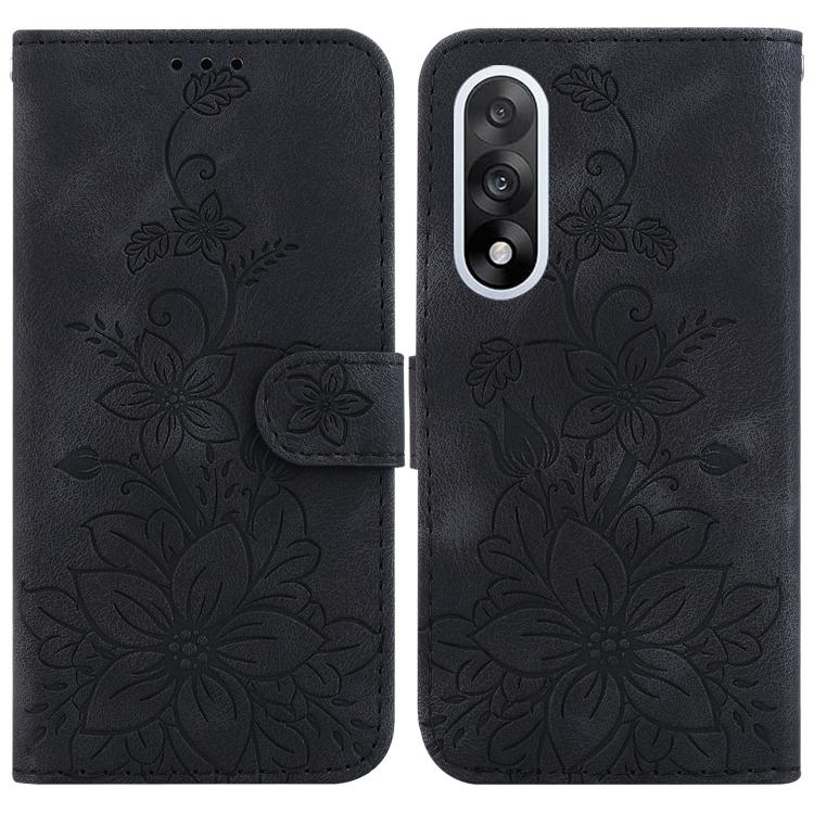 Lily Embossed Leather Phone Case, For OnePlus Nord 6 5G / Turbo 6 / Turbo 6V, For OnePlus 15R / Ace 6 / Ace 6T, For OnePlus Ace 5 Ultra / Nord 5 5G, For OnePlus Ace 5 Racing / Nord CE5