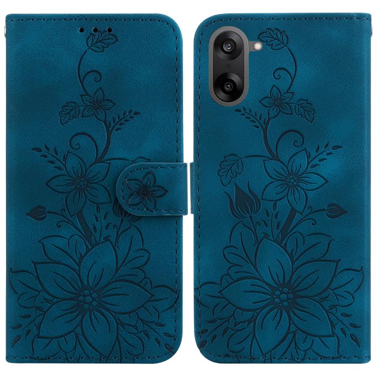 Lily Embossed Leather Phone Case, For OnePlus Nord 6 5G / Turbo 6 / Turbo 6V, For OnePlus 15R / Ace 6 / Ace 6T, For OnePlus Ace 5 Ultra / Nord 5 5G, For OnePlus Ace 5 Racing / Nord CE5