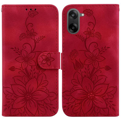 Lily Embossed Leather Phone Case, For OnePlus Nord 6 5G / Turbo 6 / Turbo 6V, For OnePlus 15R / Ace 6 / Ace 6T, For OnePlus Ace 5 Ultra / Nord 5 5G, For OnePlus Ace 5 Racing / Nord CE5