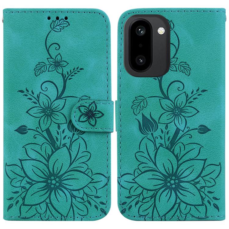 Lily Embossed Leather Phone Case, For OnePlus Nord 6 5G / Turbo 6 / Turbo 6V, For OnePlus 15R / Ace 6 / Ace 6T, For OnePlus Ace 5 Ultra / Nord 5 5G, For OnePlus Ace 5 Racing / Nord CE5