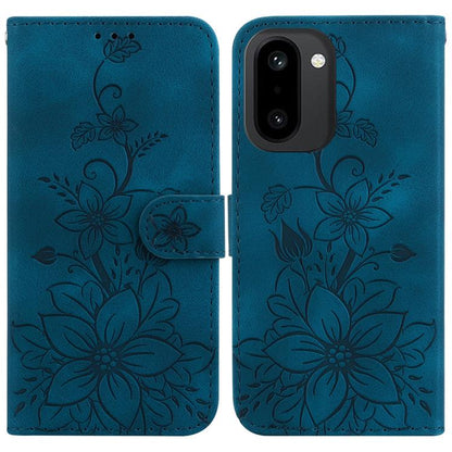 Lily Embossed Leather Phone Case, For OnePlus Nord 6 5G / Turbo 6 / Turbo 6V, For OnePlus 15R / Ace 6 / Ace 6T, For OnePlus Ace 5 Ultra / Nord 5 5G, For OnePlus Ace 5 Racing / Nord CE5