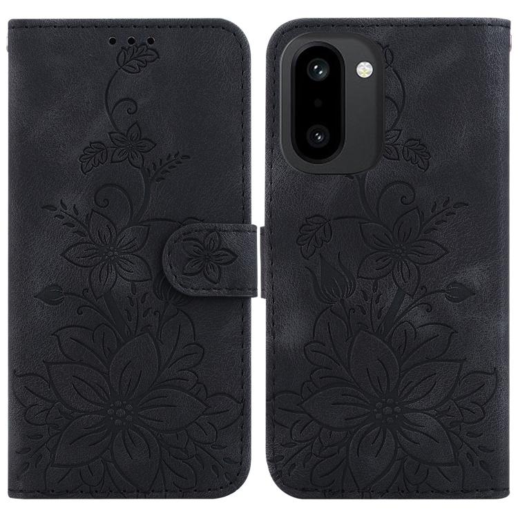 Lily Embossed Leather Phone Case, For OnePlus Nord 6 5G / Turbo 6 / Turbo 6V, For OnePlus 15R / Ace 6 / Ace 6T, For OnePlus Ace 5 Ultra / Nord 5 5G, For OnePlus Ace 5 Racing / Nord CE5