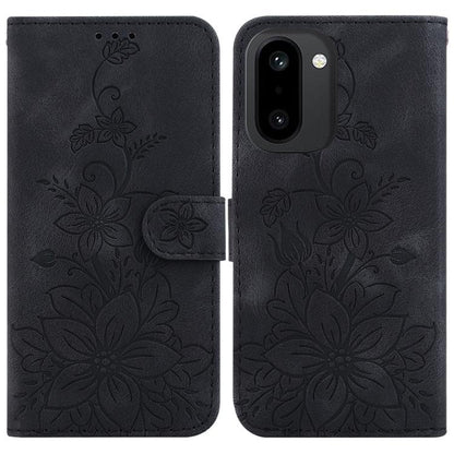 Lily Embossed Leather Phone Case, For OnePlus Nord 6 5G / Turbo 6 / Turbo 6V, For OnePlus 15R / Ace 6 / Ace 6T, For OnePlus Ace 5 Ultra / Nord 5 5G, For OnePlus Ace 5 Racing / Nord CE5
