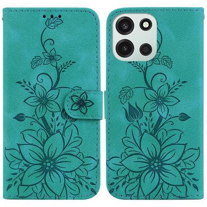 Lily Embossed Leather Phone Case, For OnePlus Nord 6 5G / Turbo 6 / Turbo 6V, For OnePlus 15R / Ace 6 / Ace 6T, For OnePlus Ace 5 Ultra / Nord 5 5G, For OnePlus Ace 5 Racing / Nord CE5