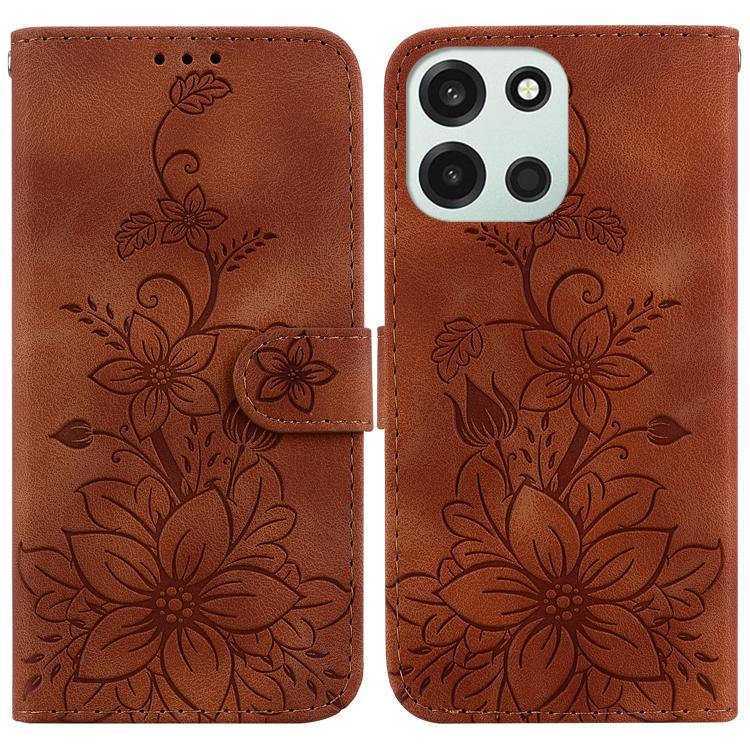 Lily Embossed Leather Phone Case, For OnePlus Nord 6 5G / Turbo 6 / Turbo 6V, For OnePlus 15R / Ace 6 / Ace 6T, For OnePlus Ace 5 Ultra / Nord 5 5G, For OnePlus Ace 5 Racing / Nord CE5