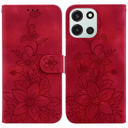 Lily Embossed Leather Phone Case, For OnePlus Nord 6 5G / Turbo 6 / Turbo 6V, For OnePlus 15R / Ace 6 / Ace 6T, For OnePlus Ace 5 Ultra / Nord 5 5G, For OnePlus Ace 5 Racing / Nord CE5