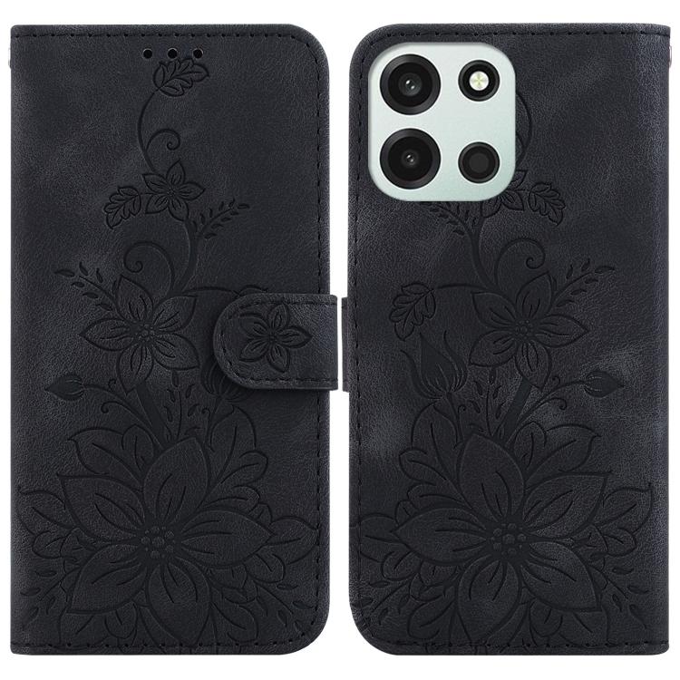 Lily Embossed Leather Phone Case, For OnePlus Nord 6 5G / Turbo 6 / Turbo 6V, For OnePlus 15R / Ace 6 / Ace 6T, For OnePlus Ace 5 Ultra / Nord 5 5G, For OnePlus Ace 5 Racing / Nord CE5