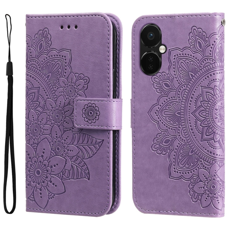 Seven-petal Flowers Embossing Leather Phone Case, For OnePlus 12R, For OnePlus 12, For OnePlus Nord CE3, For OnePlus Nord CE 3 Lite / Nord N30
