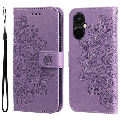 Seven-petal Flowers Embossing Leather Phone Case, For OnePlus 12R, For OnePlus 12, For OnePlus Nord CE3, For OnePlus Nord CE 3 Lite / Nord N30