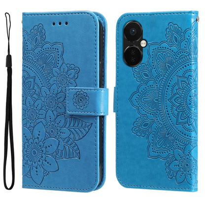 Seven-petal Flowers Embossing Leather Phone Case, For OnePlus 12R, For OnePlus 12, For OnePlus Nord CE3, For OnePlus Nord CE 3 Lite / Nord N30