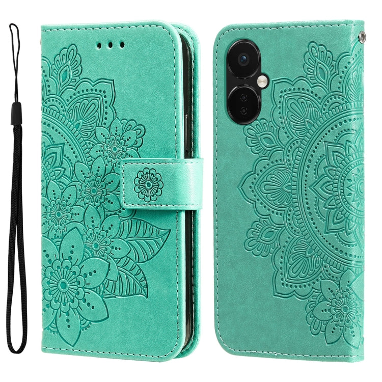 Seven-petal Flowers Embossing Leather Phone Case, For OnePlus 12R, For OnePlus 12, For OnePlus Nord CE3, For OnePlus Nord CE 3 Lite / Nord N30