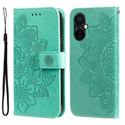 Seven-petal Flowers Embossing Leather Phone Case, For OnePlus 12R, For OnePlus 12, For OnePlus Nord CE3, For OnePlus Nord CE 3 Lite / Nord N30