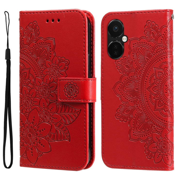Seven-petal Flowers Embossing Leather Phone Case, For OnePlus 12R, For OnePlus 12, For OnePlus Nord CE3, For OnePlus Nord CE 3 Lite / Nord N30