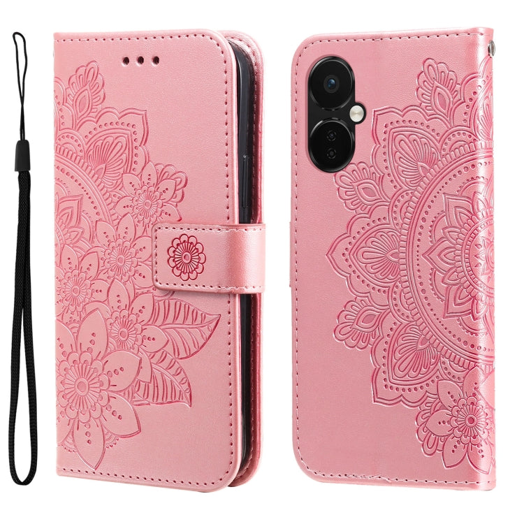 Seven-petal Flowers Embossing Leather Phone Case, For OnePlus 12R, For OnePlus 12, For OnePlus Nord CE3, For OnePlus Nord CE 3 Lite / Nord N30