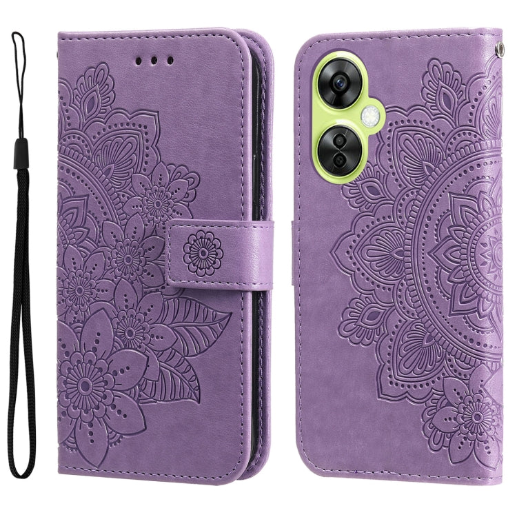 Seven-petal Flowers Embossing Leather Phone Case, For OnePlus 12R, For OnePlus 12, For OnePlus Nord CE3, For OnePlus Nord CE 3 Lite / Nord N30