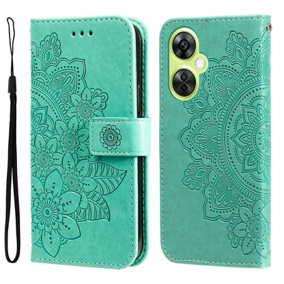 Seven-petal Flowers Embossing Leather Phone Case, For OnePlus 12R, For OnePlus 12, For OnePlus Nord CE3, For OnePlus Nord CE 3 Lite / Nord N30
