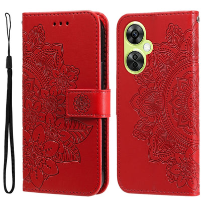 Seven-petal Flowers Embossing Leather Phone Case, For OnePlus 12R, For OnePlus 12, For OnePlus Nord CE3, For OnePlus Nord CE 3 Lite / Nord N30