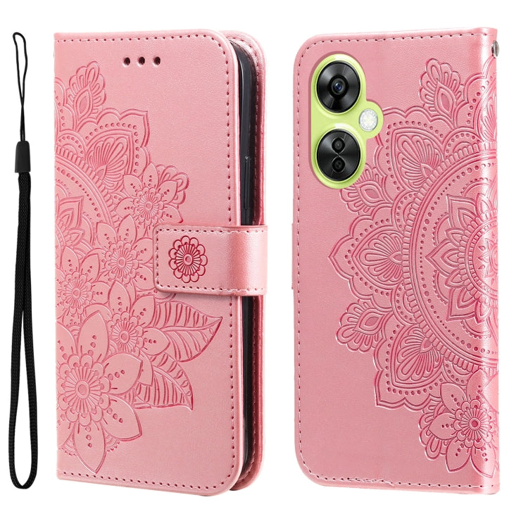 Seven-petal Flowers Embossing Leather Phone Case, For OnePlus 12R, For OnePlus 12, For OnePlus Nord CE3, For OnePlus Nord CE 3 Lite / Nord N30