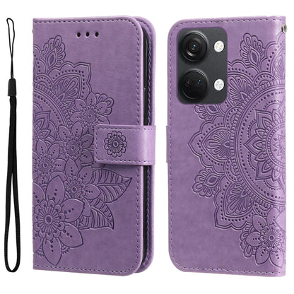 Seven-petal Flowers Embossing Leather Phone Case, For OnePlus Nord 3 / Ace 2V