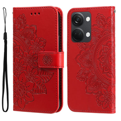Seven-petal Flowers Embossing Leather Phone Case, For OnePlus Nord 3 / Ace 2V