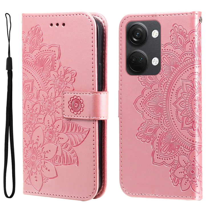 Seven-petal Flowers Embossing Leather Phone Case, For OnePlus Nord 3 / Ace 2V