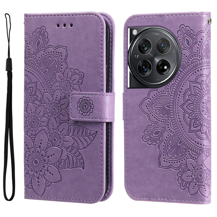 Seven-petal Flowers Embossing Leather Phone Case, For OnePlus 12R, For OnePlus 12, For OnePlus Nord CE3, For OnePlus Nord CE 3 Lite / Nord N30