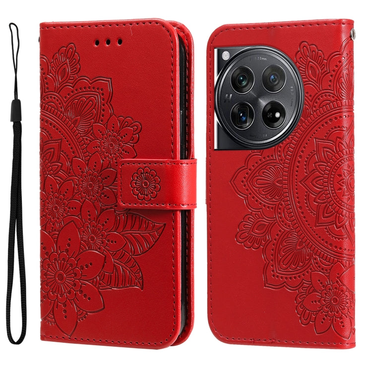 Seven-petal Flowers Embossing Leather Phone Case, For OnePlus 12R, For OnePlus 12, For OnePlus Nord CE3, For OnePlus Nord CE 3 Lite / Nord N30