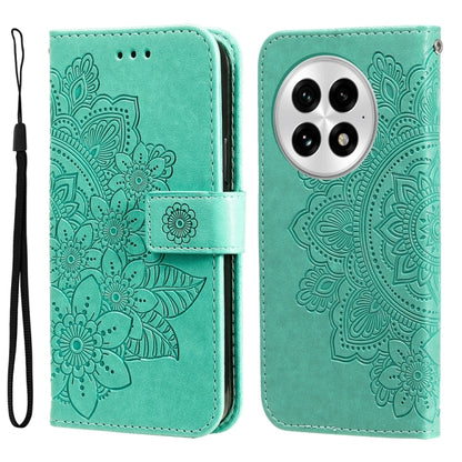 Seven-petal Flowers Embossing Leather Phone Case, For OnePlus Ace 5 Racing / Nord CE5, For OnePlus 13R / Ace 5 / Ace 5 Pro, For OnePlus 13, For OnePlus Nord 4