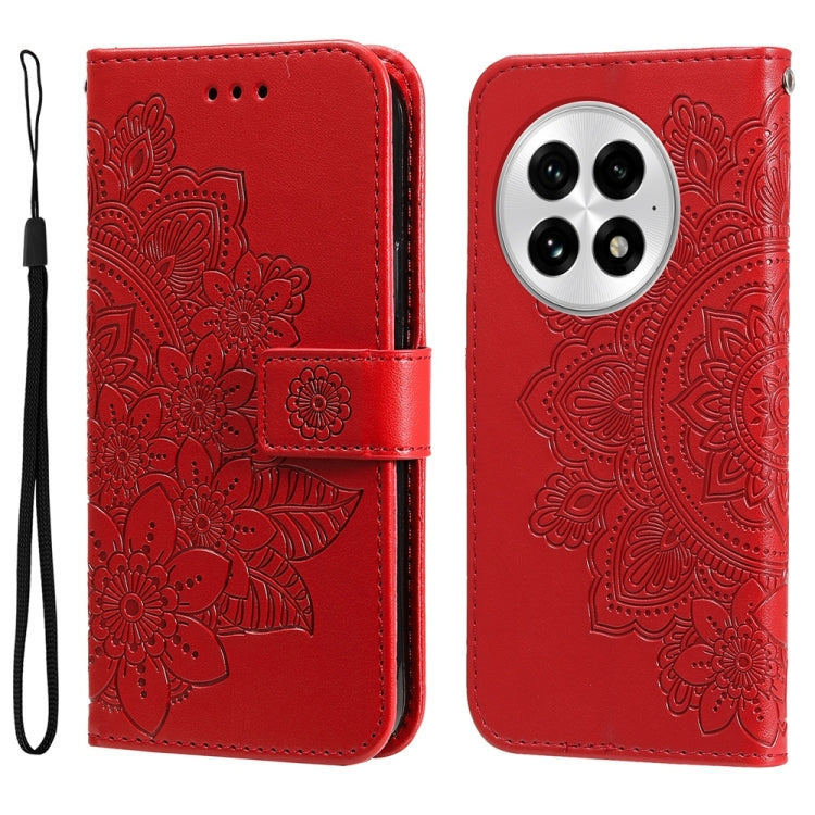 Seven-petal Flowers Embossing Leather Phone Case, For OnePlus Ace 5 Racing / Nord CE5, For OnePlus 13R / Ace 5 / Ace 5 Pro, For OnePlus 13, For OnePlus Nord 4