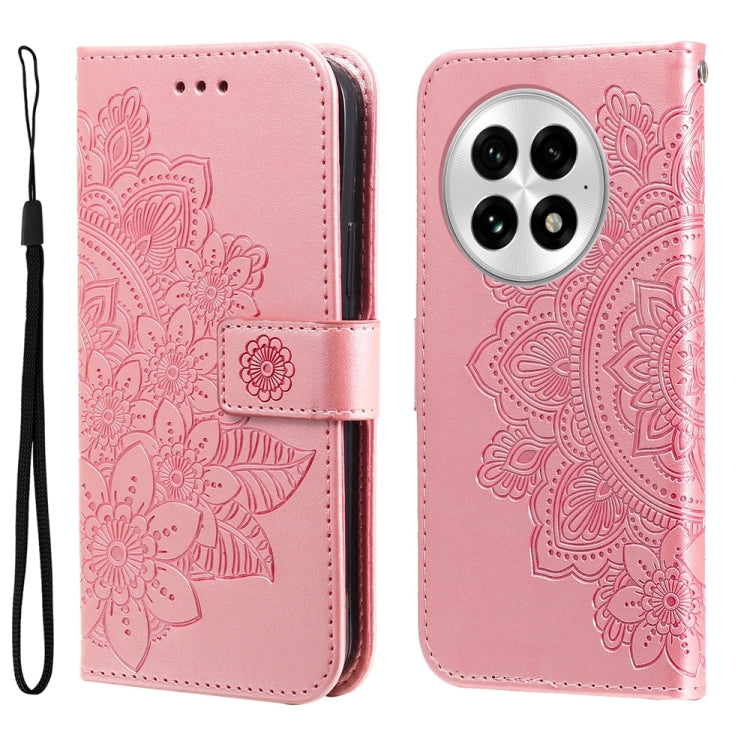 Seven-petal Flowers Embossing Leather Phone Case, For OnePlus Ace 5 Racing / Nord CE5, For OnePlus 13R / Ace 5 / Ace 5 Pro, For OnePlus 13, For OnePlus Nord 4