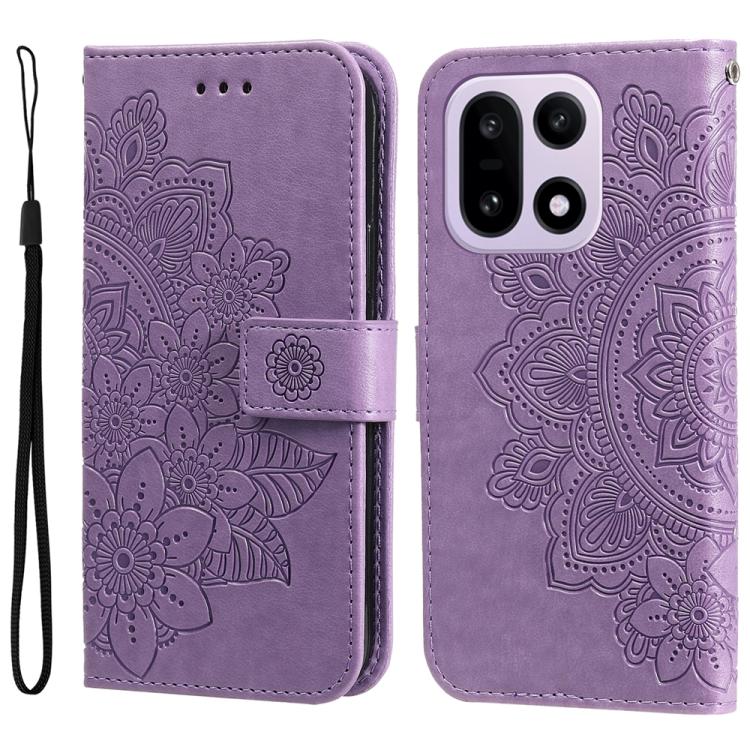 Seven-petal Flowers Embossing Leather Phone Case, For OnePlus Turbo 6V / Turbo 6, For OnePlus Ace 6 / 15R, For OnePlus 15, For OnePlus Ace 5 Ultra / Nord 5