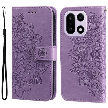 Seven-petal Flowers Embossing Leather Phone Case, For OnePlus Turbo 6V / Turbo 6, For OnePlus Ace 6 / 15R, For OnePlus 15, For OnePlus Ace 5 Ultra / Nord 5