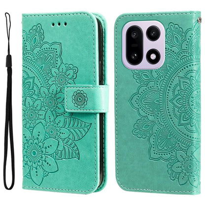 Seven-petal Flowers Embossing Leather Phone Case, For OnePlus Turbo 6V / Turbo 6, For OnePlus Ace 6 / 15R, For OnePlus 15, For OnePlus Ace 5 Ultra / Nord 5