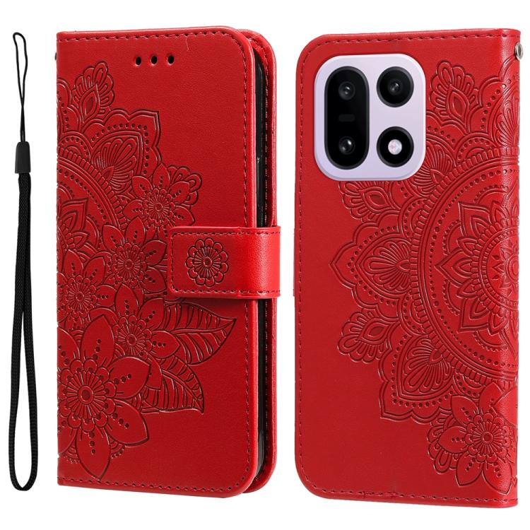 Seven-petal Flowers Embossing Leather Phone Case, For OnePlus Turbo 6V / Turbo 6, For OnePlus Ace 6 / 15R, For OnePlus 15, For OnePlus Ace 5 Ultra / Nord 5