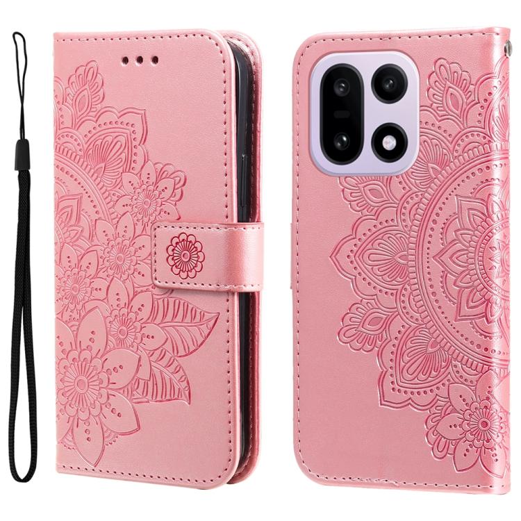 Seven-petal Flowers Embossing Leather Phone Case, For OnePlus Turbo 6V / Turbo 6, For OnePlus Ace 6 / 15R, For OnePlus 15, For OnePlus Ace 5 Ultra / Nord 5