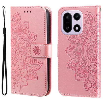 Seven-petal Flowers Embossing Leather Phone Case, For OnePlus Turbo 6V / Turbo 6, For OnePlus Ace 6 / 15R, For OnePlus 15, For OnePlus Ace 5 Ultra / Nord 5