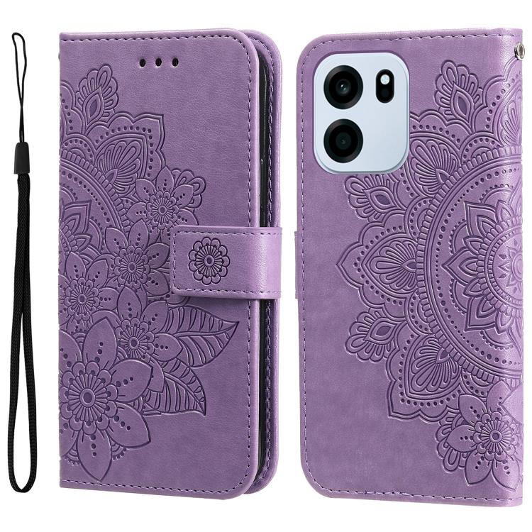 Seven-petal Flowers Embossing Leather Phone Case, For OnePlus Turbo 6V / Turbo 6, For OnePlus Ace 6 / 15R, For OnePlus 15, For OnePlus Ace 5 Ultra / Nord 5