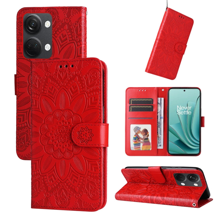 Embossed Sunflower Leather Phone Case, For OnePlus Nord 3 / Ace 2V