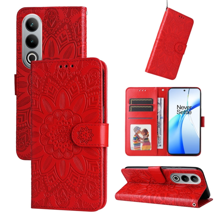 Embossed Sunflower Leather Phone Case, For OnePlus Ace 3 Pro, For OnePlus Nord CE4 Lite, For OnePlus Ace 3V, For OnePlus Nord CE4